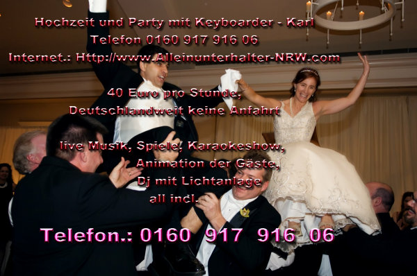 Hochzeit mit Keyboarder karl Alleinunterhalter NRW und Dj NRW